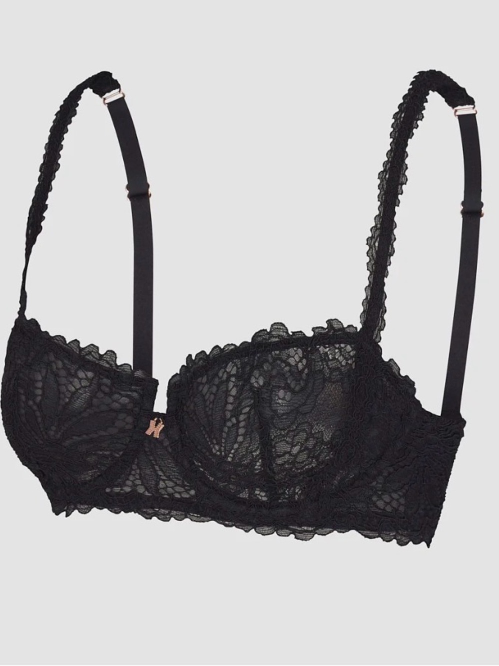 Savage X Fenty Black Lace Balconette Bra & Thong